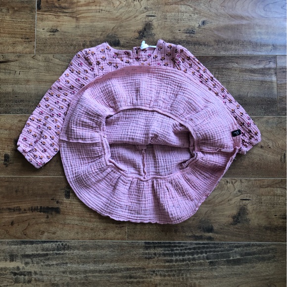 Deux par Deux Pink Tulip Muslin Long Sleeve Dress Baby 24M - Picture 11 of 11
